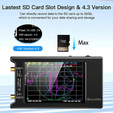 Spectrum Anslyzer NanoVNA-H4 2.8/4“ Vector Network Antenna Analyzer 10KHz-1.5GHz MF HF VHF UHF Antenna Tuner nano vna NanoVNA-H Apsilon