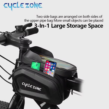 cycle zone fietstas voor de bovenbuis met touchscreenvenster