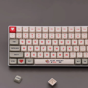 138 Keys Anime Retro Red And White Machine Keycaps Dye Sub PBT XDA Profile for MX Switch DIY Ducky Game Mechanical Keyboard Apsilon