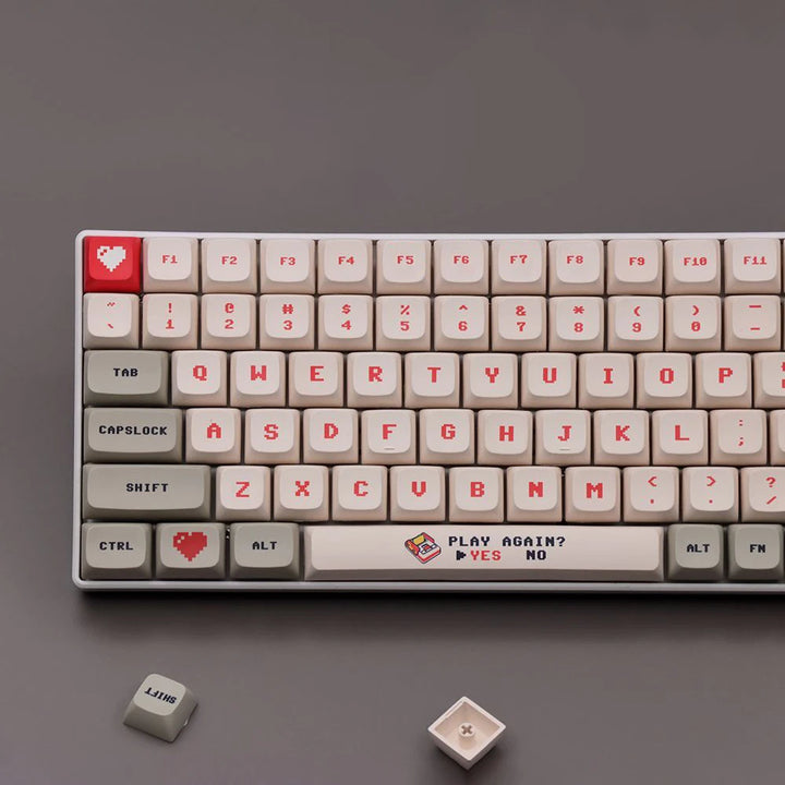 138 Keys Anime Retro Red And White Machine Keycaps Dye Sub PBT XDA Profile for MX Switch DIY Ducky Game Mechanical Keyboard Apsilon