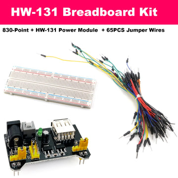Solderless Breadboard Kit 830 Point 400 Point MB-102 HW-131 Power Module 3.3V 5V 65PCS Jumper Wire Set for Arduino Raspberry Pi Apsilon