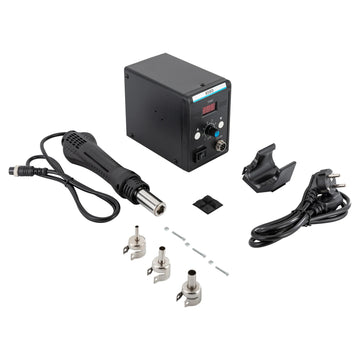 858D Hot Air Rework Station for Electronics Repairing Desoldering Welding, 220V SMD Soldering Station with Hot Air Gun+3 Nozzles Apsilon