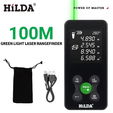 HILDA Digital Laser Distance Meter 50M/100M/120M Finder High Precision Area Volume Measure Construction Measuring Ruler Tool Apsilon