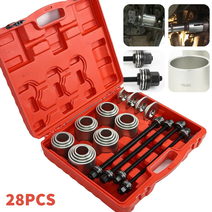 28Pcs Universal Press and Pull Sleeve Tool Kit Bush & Bearing Remover Tool Set for Car Repair Auto Maintenance Apsilon