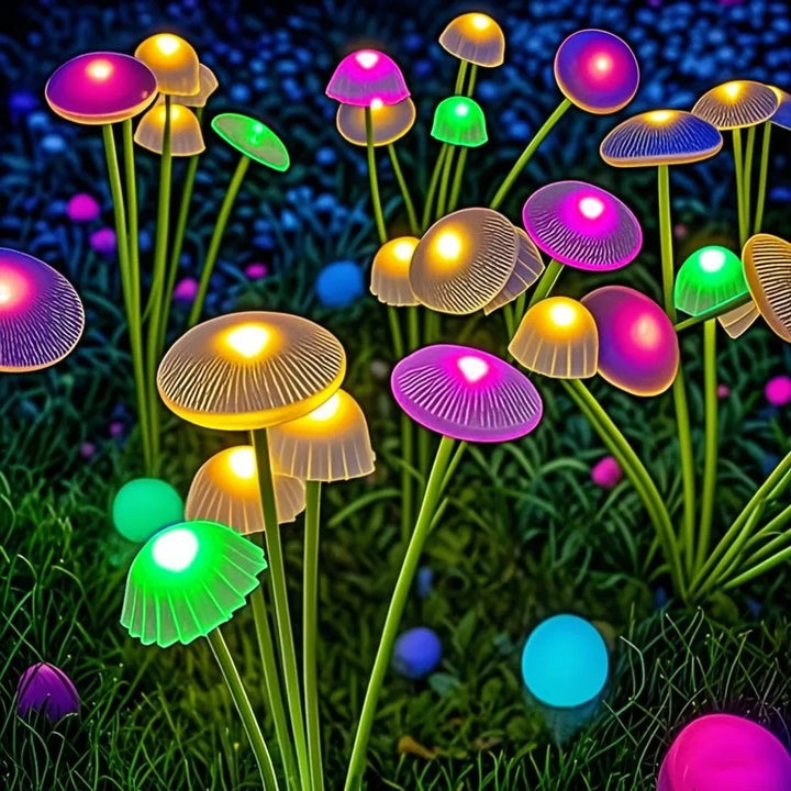 Solar Garden Lights Dual Mode LED Solar Mushroom Lights Waterproof Decor Yard Patio Pathway Jellyfish for Garden Ambiance Apsilon