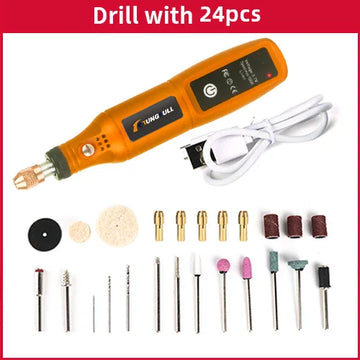 DIY Mini Rotary Tool USB Engraving Tool Dremel Tool Mini Grinder Machine Mini Wireless Drill Rechargeable Polishing Machine Apsilon