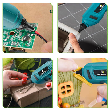 NEWBENY 280°C Hot Melt Glue Gun Portable Rechargeable with 10pcs 11mm Glue Sticks DIY Repair Tool For Makita 18V Battery Pin Apsilon