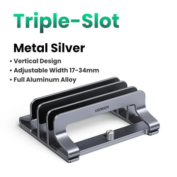 UGREEN Vertical Laptop Stand For MacBook Pro Aluminum Portable Notebook Stand Laptop Support MacBook Air Pro Tablet Phone Stand Apsilon