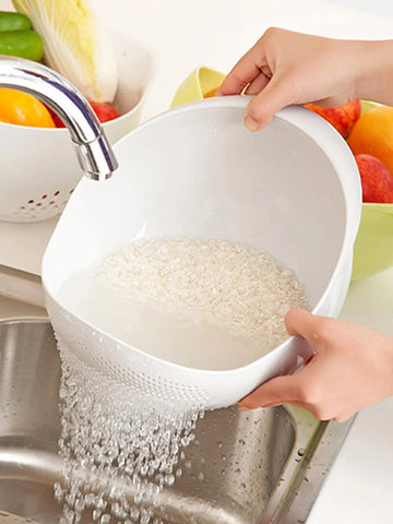 1/3pcs- Colander Rice Bowl Drain Basket Fruit Bowl Washing Drain Basket with Handle Washing Basket Home Kitchen Organizer Apsilon