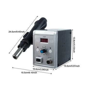 Podofo 2-in-1 Soldering Station, Hot Air Rework and Soldering Iron Station with Digital Temperature Correction  Function Apsilon