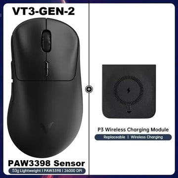 Rapoo VT3 GEN-2 Wireless Gaming Mouse 53g Lightweight 8KHz Polling Rate 26000DPI 10 Programmable Buttons Optical Sensor Apsilon