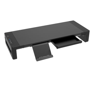 Monitor Stand Riser, With Foldable, Height Adjustable Computer Stand, Desk Shelf Riser with Storage Drawer &Tablet Phone Apsilon