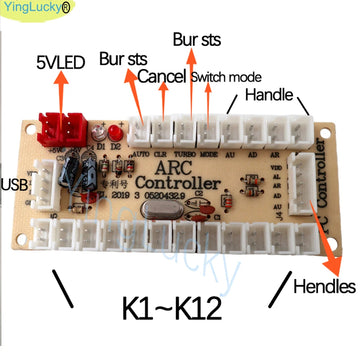 2 Player DIY Arcade Game Kit for PC Raspberry Pi with LED Push Buttons American Style Joystick USB Encoder Cables Mame Jamma Apsilon