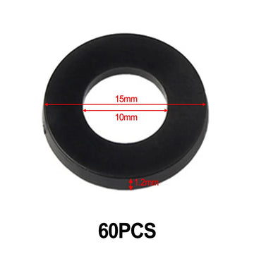 60pc Fitting Rings Washer White Plastic For Door Hinge 0.5-1.2mm Nylon Gasket High Temperature Insulation Flat Gasket Apsilon