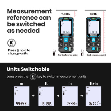 ACEGMET Laser Rangefinder S9 70M 120M Laser Diatance Meter IP54 Electronic Ruler Useful Measurement Tool Apsilon