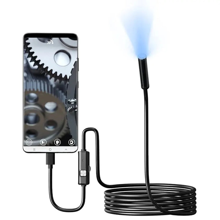 7.0MM TYPE-C Endoscope Camera IP67 Waterproof 6 LEDs Adjustable USB Android Flexible Inspection Borescope Cameras for Phone PC Apsilon