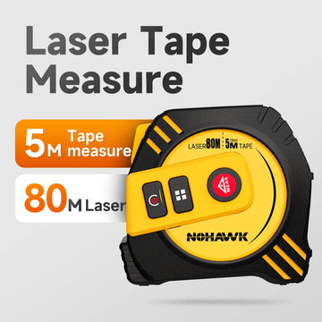 Nohawk 40m/80m Laser Tape Measure Tape Measure Measuring Tool Laser Distance Meter Steel Tape Measure USB Rechargeable Apsilon