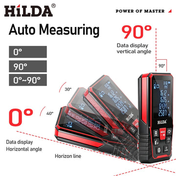 HILDA Digital Laser Distance Meter 50M/100M/120M Finder High Precision Area Volume Measure Construction Measuring Ruler Tool Apsilon