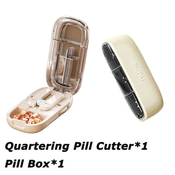 Pill Cutter With Invisible Storage Box Portable 2 In 1 Mini Drug Tablet Medicine Small Small Medicine Box Health Care Pills Case Apsilon