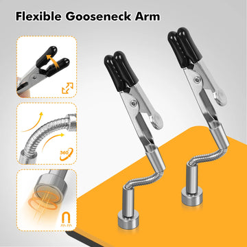 NEWACALOX Mini Welding Workbench Soldering Third Helping Hand  Magnetic Flex Arm Custom Alligator Clips Electronic Repair Tools Apsilon