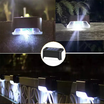 4/8/12Pcs Solar Deck Lights Outdoor Waterproof LED Fence Lights Step Garden Decorate Lamp for Patio Stairs Railing Pathway Apsilon