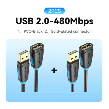 Vention USB 3.0 Extension Cable USB 3.0 2.0 Cable Extender Data Cord for PC Smart TV Xbox One SSD Fast Speed USB Cable Extension Apsilon