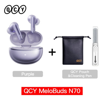 QCY MeloBuds N70 Adaptive ANC Wireless Earbuds Bluetooth 6.0 LDAC Hi-Res Audio 6 Mics Wireless Charging Earphones 50Hrs IPX5 Apsilon