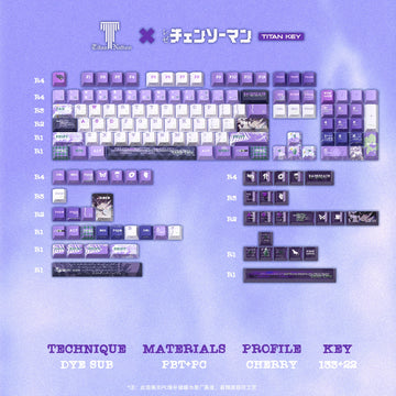 REZE Anime Theme Keycaps Set Customized PBT Sublimation Cherry Profile Keyboard Keycaps for Mechanical Keyboard Accessories Girl Apsilon