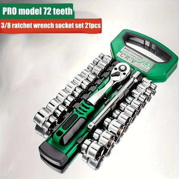 72Drive Socket Set 1/4"-3/8"-1/2", Ratchet Wrench Sockets Compact Sockets for Car Repair Mechanic Tool for Auto Repair Apsilon