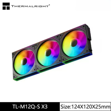 Thermalright TL-M12Q X3 120mm PC Case Cooling Fans, Daisy-Chain | 2000RPM | High Airflow | ARGB | Dual Infinity Mirrors Lighting Apsilon