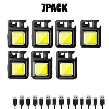 Keychain Light Mini Multifunctional Camping Flashlight USB Rechargeable LED Portable Bright COB Pocket Clip Lantern Outdoor Work Apsilon