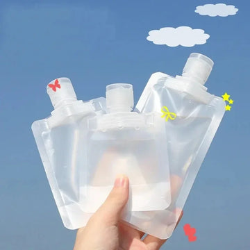 5Pcs Travel Bottles Empty Squeeze Bag Refillable Lotion Dispenser Bag Shampoo Toiletries Liquid Cosmetic Container Storage Pouch Apsilon