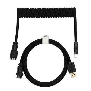 EPOMAKER Mix Pro Coiled Cable 1.5m Double Sleeved Cable for Mechanical Keyboard with Detachable 4-Pin Aviator Connector Apsilon