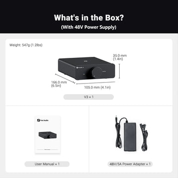 Fosi Audio V3 Stereo Power Amplifier 300W *2 TPA3255 Class D Mini Amp 2 Channel Audio Amplifier for Subwoofer Passive Bookshelf Apsilon