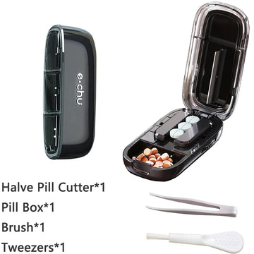 Pill Cutter With Invisible Storage Box Portable 2 In 1 Mini Drug Tablet Medicine Small Small Medicine Box Health Care Pills Case Apsilon
