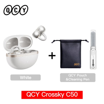 QCY Crossky C50 Open Ear Wireless Earbuds Bluetooth 6.0 Comfort Clip On Sports Earphone 4 Mic AI Clear Call Bass Boost Headphone Apsilon