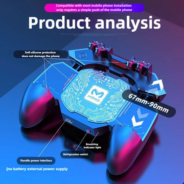 MEMO DL88 2 in 1 Mobile Phone 6 Finger Gamepad Joystick Controller with Semiconductor Cooling Radiator for IOS Android Universal Apsilon