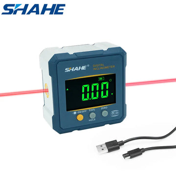 SHAHE Digital Angle Finder Protractor, 2 In 1 Digital Level Angle Gauge Chargeable Digital Inclinometer Angle Measuring Tool Apsilon