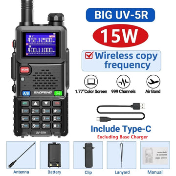 Baofeng UV 5RH 10W Air Band Walkie Talkie Long Range Wirless Copy Frequency Type-C Baofeng UV 5R MINI UV 21 PRO 2 Way Ham Radio Apsilon