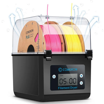 Comgrow 2 Rolls Filament Dehydrator Spool Holder Filaments Dry Box for 1.75mm, 2.85mm ABS PLA PETG TPU FDM Material 3D Printer Apsilon