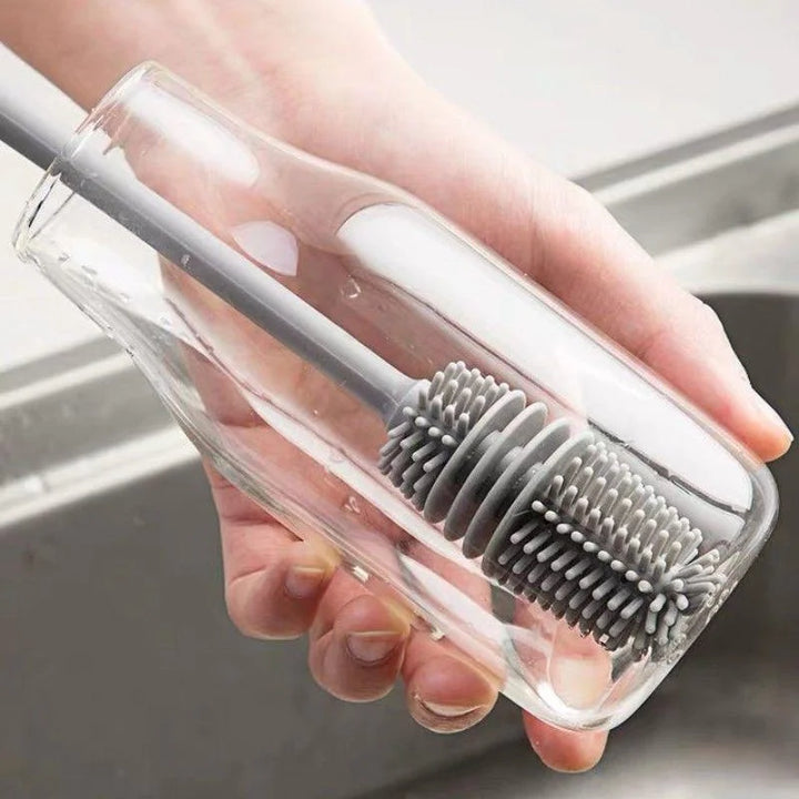 Silicone Milk Bottle Brush Cup Scrubber Glass Cleaner Kitchen Cleaning Tool Long Handle Drink Bottle Glass Cup Cleaning Brush Apsilon