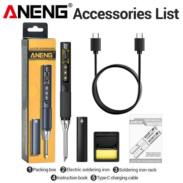 ANENG SL108 96W PD QC Digital Soldering Iron Kit Adjustable Temperature Fast Heat Portable Smart Tool for Electronic Repair Apsilon