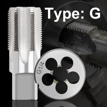 XCAN Tap Die Set Alloy Steel Pipe Tap and Die Right Hand Screw Thread Cutting Tools G1/16 1/8 1/4 3/8 1/2 5/8 3/4 7/8 1 2 Apsilon