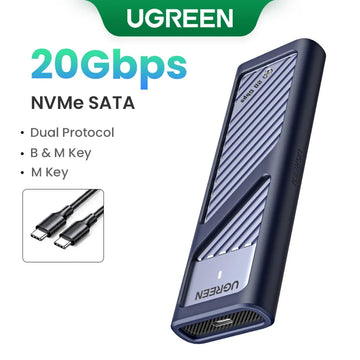 UGREEN M2 SSD Case M.2 NVMe SATA SSD Enclosure Adapter 10Gbps USB 3.2 Gen2 USB C External Enclosure Supports M and B&M Keys Apsilon