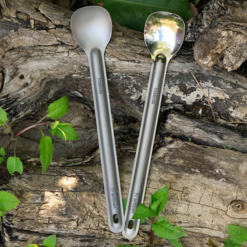 Tiartisan lepel of spork met lange steel voor kamperen