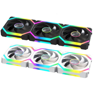 JUMPEAK HS120 Halo ARGB Cooling Fan 360mm 240mm Modular Stackable Splicing 120mm RGB Fans Kit For Gaming PC Case Water Cooler Apsilon