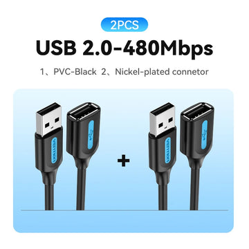 Vention USB 3.0 Extension Cable USB 3.0 2.0 Cable Extender Data Cord for PC Smart TV Xbox One SSD Fast Speed USB Cable Extension Apsilon