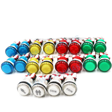 DIY Arcade Game Kit 2 Players Set Light Push Button American Style Joystick USB Encoder Cables For PC Raspberry Pi Mame Parts Apsilon