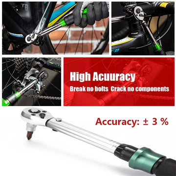1/4'' Drive 2-24N.m Precise Double Scale Torque Wrench Set MTB Bike Socket Spanner Bicycle Motorcycle Ratchet Repair Toolbox Kit Apsilon