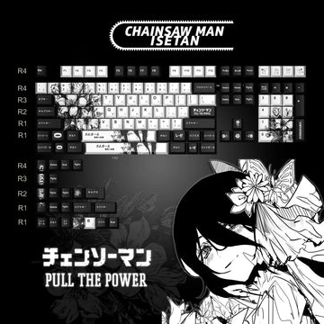 REZE Anime Theme Keycaps Set Customized PBT Sublimation Cherry Profile Keyboard Keycaps for Mechanical Keyboard Accessories Girl Apsilon